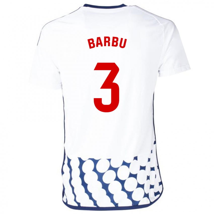 Hombre Camiseta Álex Barbu #3 Blanco 2ª Equipación 2023/24 La Camisa