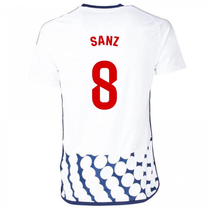 Hombre Camiseta Álvaro Sanz #8 Blanco 2ª Equipación 2023/24 La Camisa