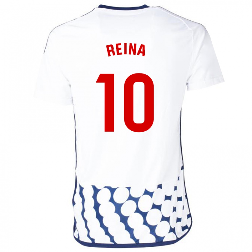 Hombre Camiseta Alberto Reina #10 Blanco 2ª Equipación 2023/24 La Camisa