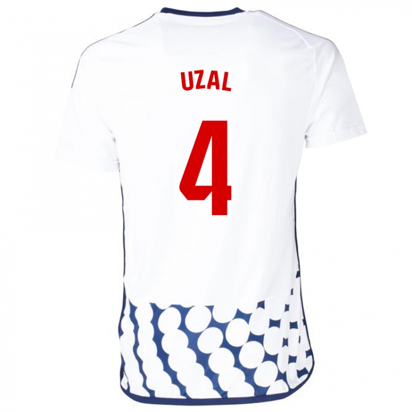 Hombre Camiseta Yeray Uzal #4 Blanco 2ª Equipación 2023/24 La Camisa