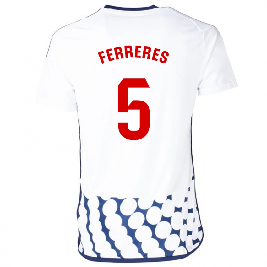 Hombre Camiseta Manolo Ferreres #5 Blanco 2ª Equipación 2023/24 La Camisa