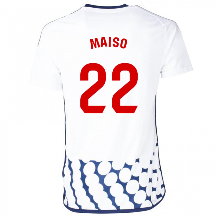 Hombre Camiseta Álvaro Maiso #22 Blanco 2ª Equipación 2023/24 La Camisa