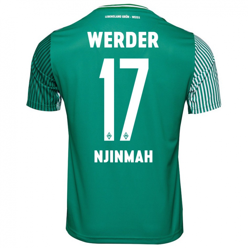 Mujer Camiseta Justin Njinmah #17 Verde 1ª Equipación 2023/24 La Camisa