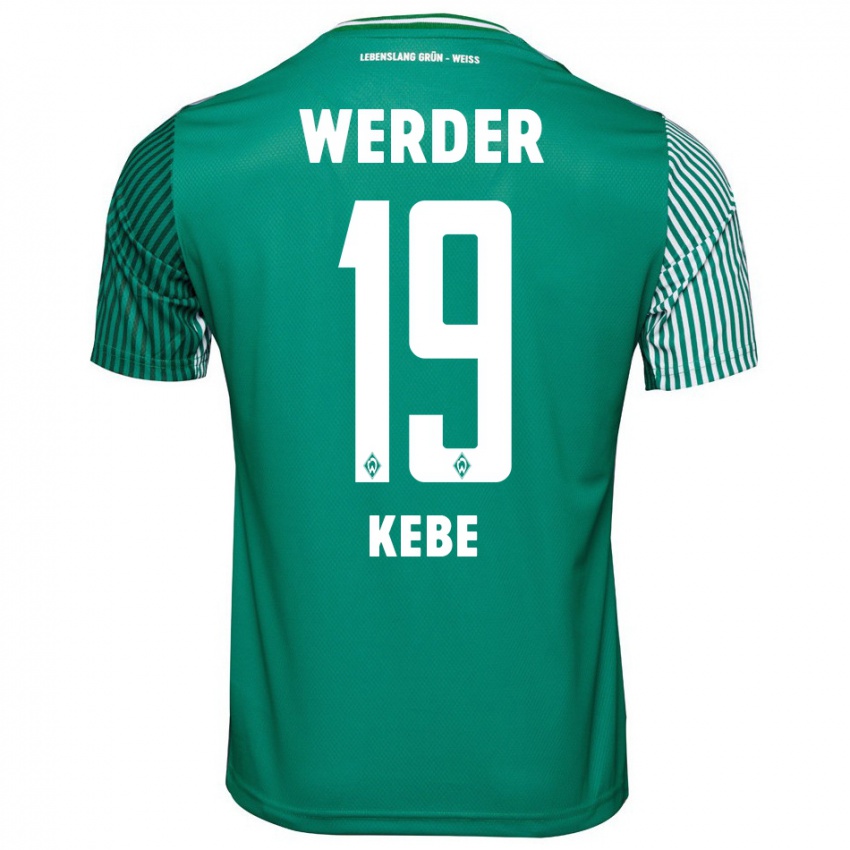 Mujer Camiseta David Kébé #19 Verde 1ª Equipación 2023/24 La Camisa