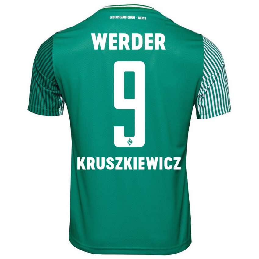 Mujer Camiseta Jakub Kruszkiewicz #9 Verde 1ª Equipación 2023/24 La Camisa