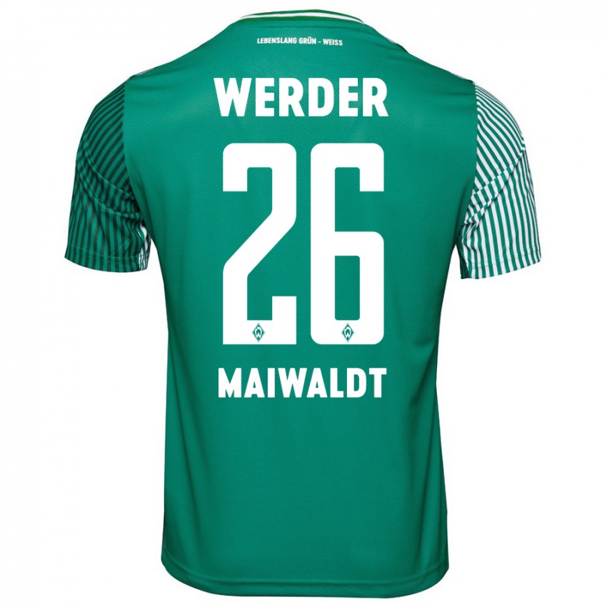 Mujer Camiseta Julius Maiwaldt #26 Verde 1ª Equipación 2023/24 La Camisa