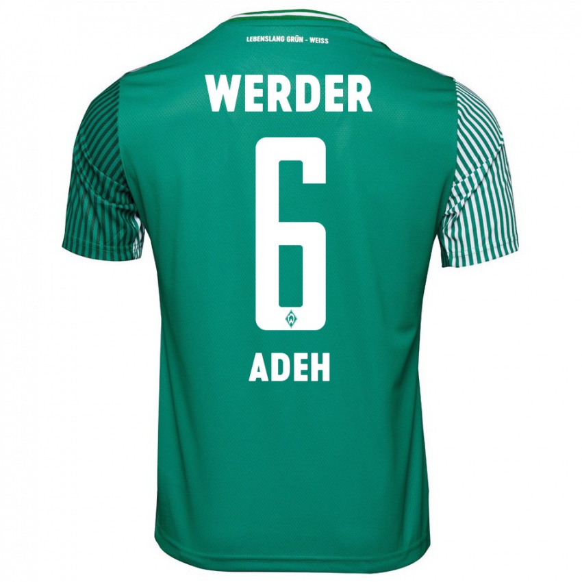 Mujer Camiseta Wesley Adeh #6 Verde 1ª Equipación 2023/24 La Camisa