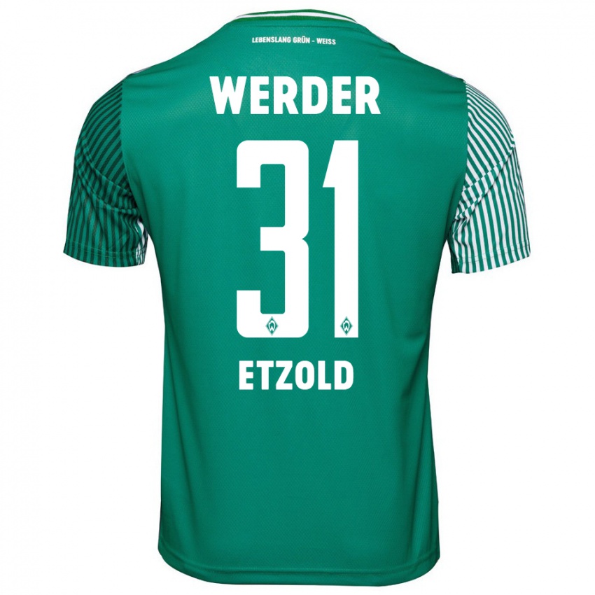 Mujer Camiseta Hannah Etzold #31 Verde 1ª Equipación 2023/24 La Camisa