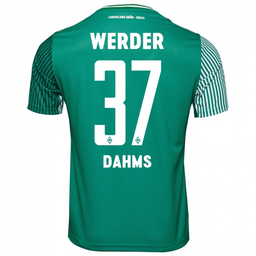 Mujer Camiseta Lena Dahms #37 Verde 1ª Equipación 2023/24 La Camisa