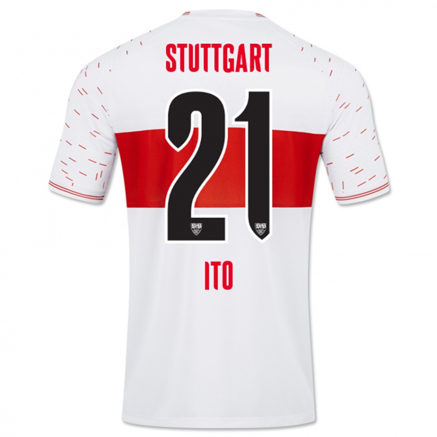 Mujer Camiseta Hiroki Ito #21 Blanco 1ª Equipación 2023/24 La Camisa