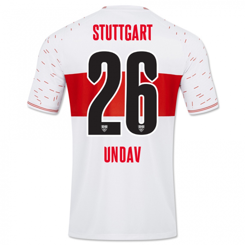 Mujer Camiseta Deniz Undav #26 Blanco 1ª Equipación 2023/24 La Camisa