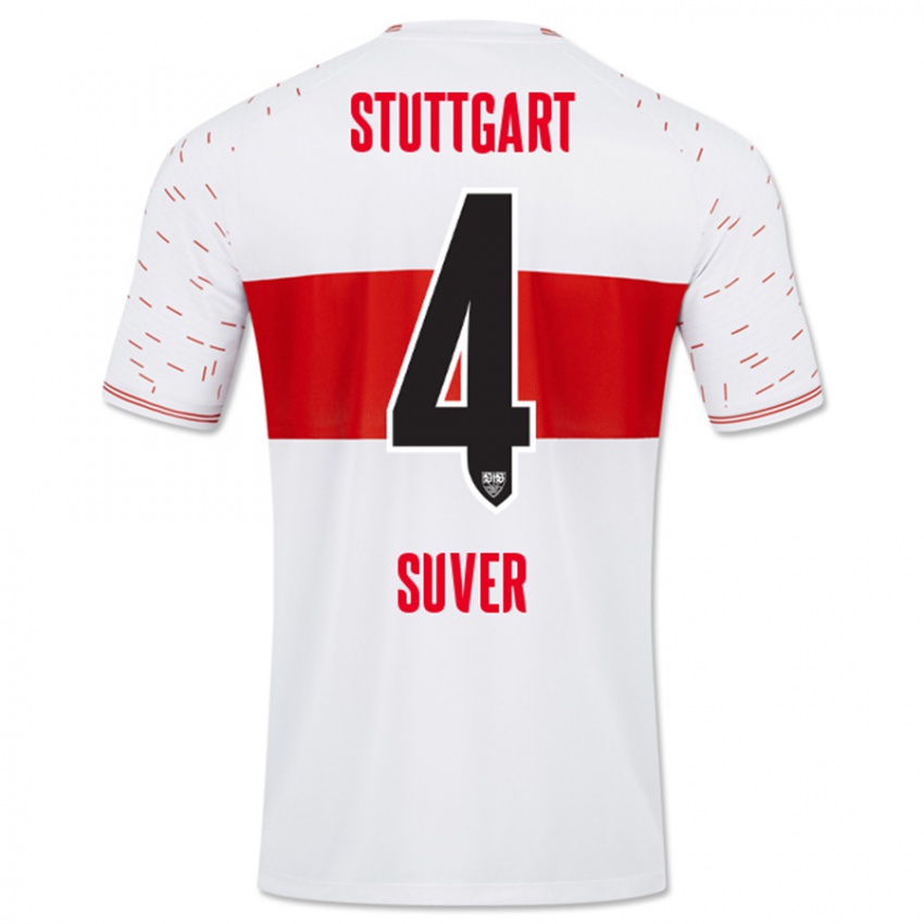 Mujer Camiseta Jakov Suver #4 Blanco 1ª Equipación 2023/24 La Camisa