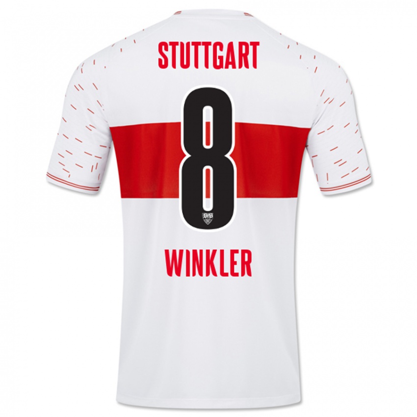 Mujer Camiseta Nathan Winkler #8 Blanco 1ª Equipación 2023/24 La Camisa