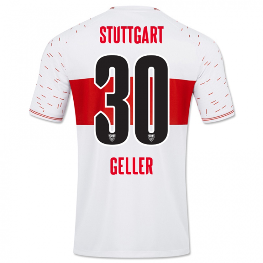 Mujer Camiseta Robert Geller #30 Blanco 1ª Equipación 2023/24 La Camisa