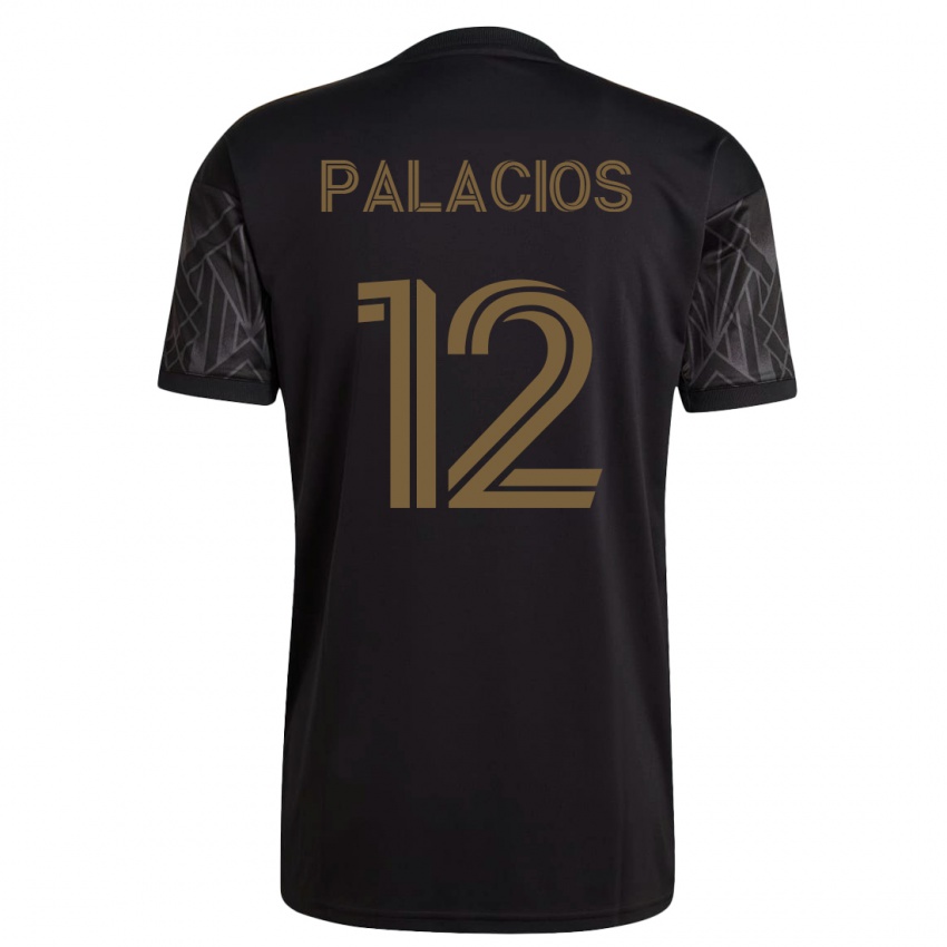 Mujer Camiseta Diego Palacios #12 Negro 1ª Equipación 2023/24 La Camisa