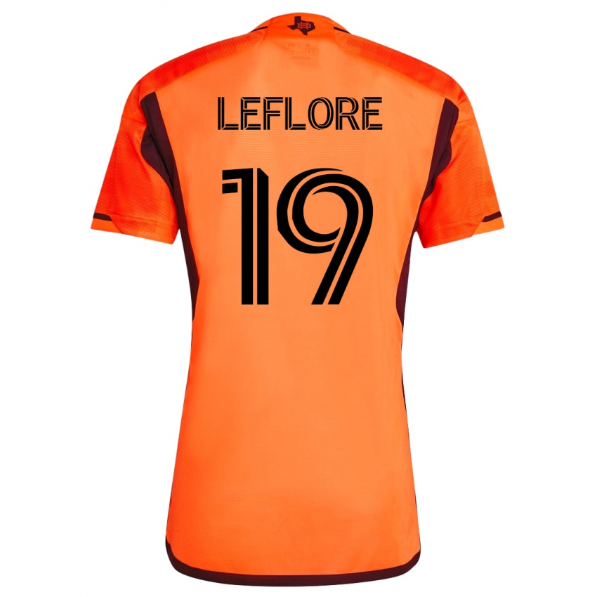 Mujer Camiseta Isaiah Leflore #19 Naranja 1ª Equipación 2023/24 La Camisa