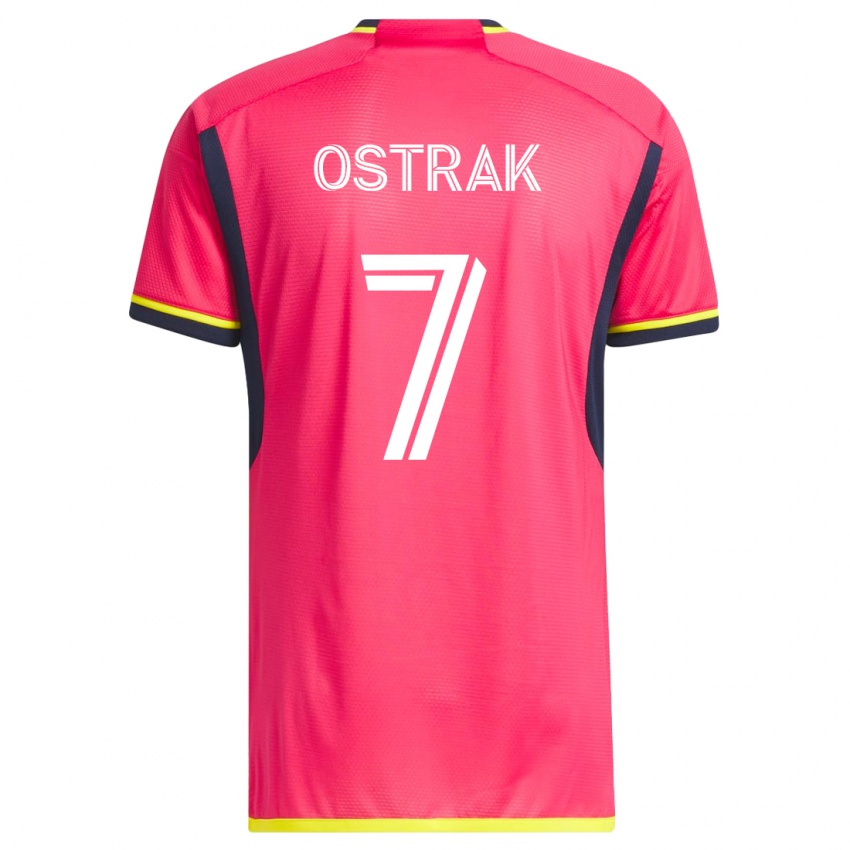 Mujer Camiseta Tomás Ostrák #7 Rosa 1ª Equipación 2023/24 La Camisa