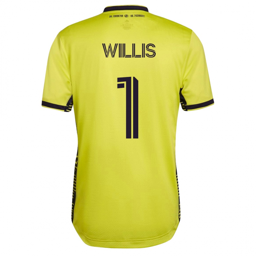Mujer Camiseta Joe Willis #1 Amarillo 1ª Equipación 2023/24 La Camisa