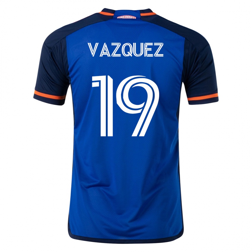Mujer Camiseta Brandon Vazquez #19 Azul 1ª Equipación 2023/24 La Camisa