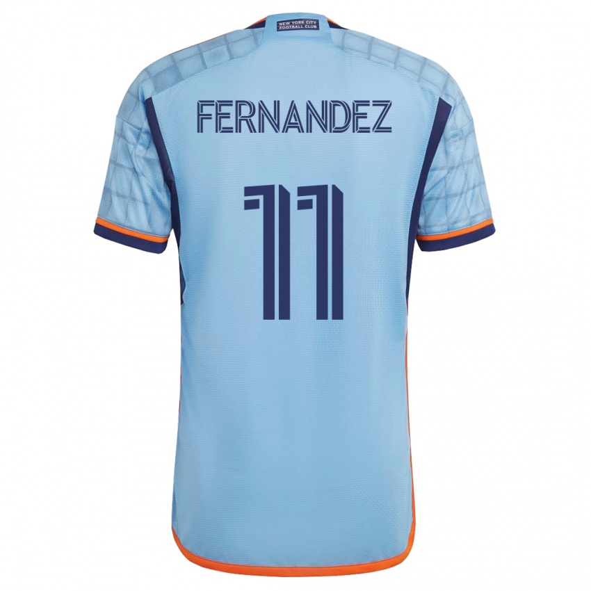 Mujer Camiseta Julián Fernández #11 Azul 1ª Equipación 2023/24 La Camisa
