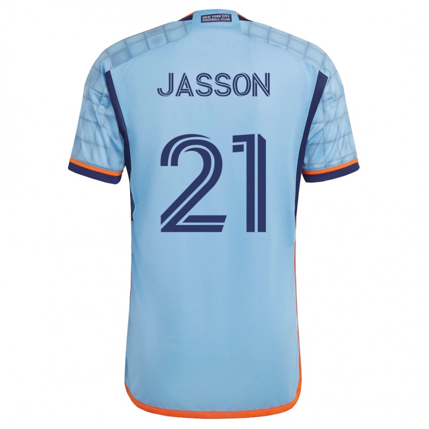 Mujer Camiseta Andres Jasson #21 Azul 1ª Equipación 2023/24 La Camisa