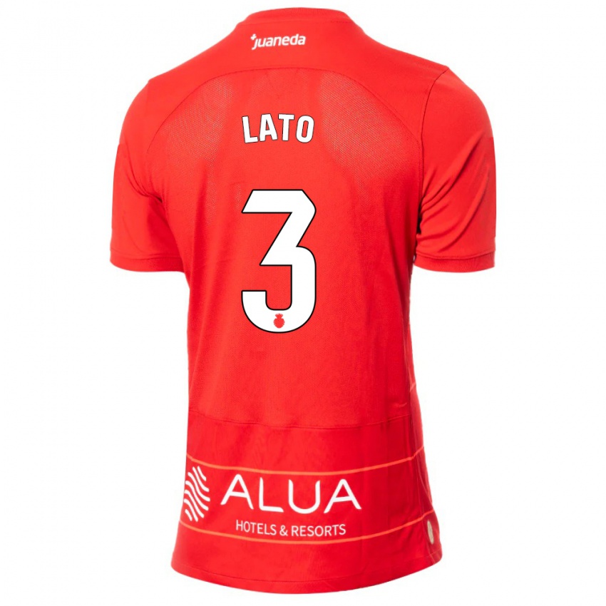 Mujer Camiseta Toni Lato #3 Rojo 1ª Equipación 2023/24 La Camisa