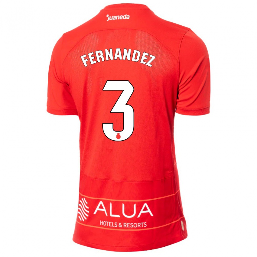 Mujer Camiseta Marcos Fernández #3 Rojo 1ª Equipación 2023/24 La Camisa