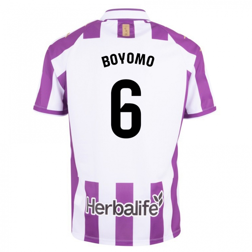 Mujer Camiseta Enzo Boyomo #6 Morado 1ª Equipación 2023/24 La Camisa