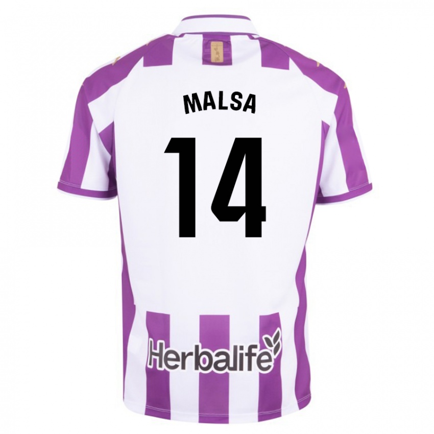 Mujer Camiseta Mickaël Malsa #14 Morado 1ª Equipación 2023/24 La Camisa