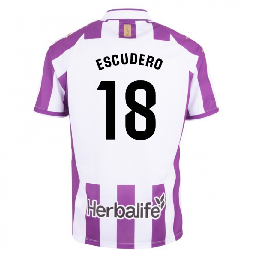 Mujer Camiseta Sergio Escudero #18 Morado 1ª Equipación 2023/24 La Camisa