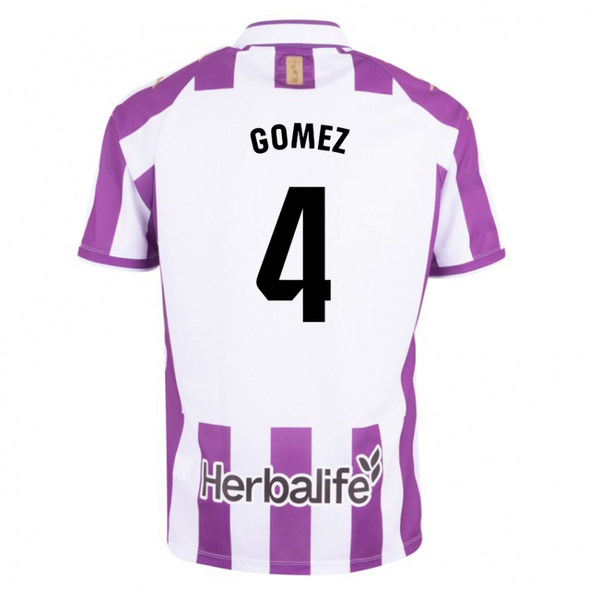 Mujer Camiseta Adrián Gómez #4 Morado 1ª Equipación 2023/24 La Camisa