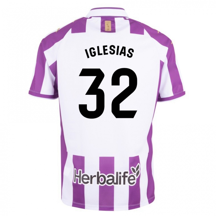 Mujer Camiseta Koke Iglesias #32 Morado 1ª Equipación 2023/24 La Camisa