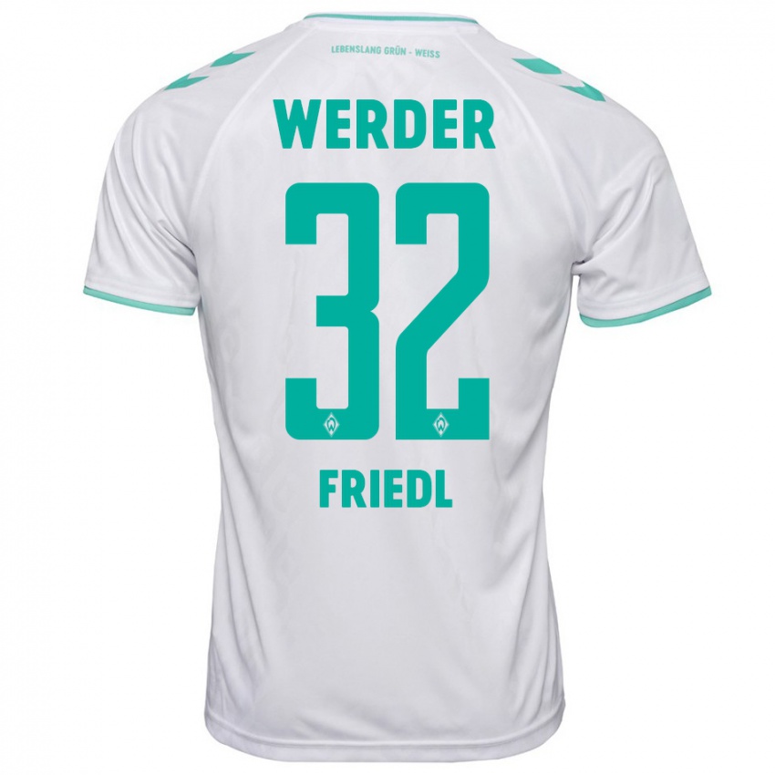 Mujer Camiseta Marco Friedl #32 Blanco 2ª Equipación 2023/24 La Camisa