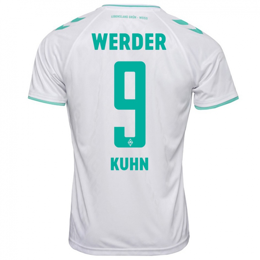 Mujer Camiseta Philipp Kühn #9 Blanco 2ª Equipación 2023/24 La Camisa