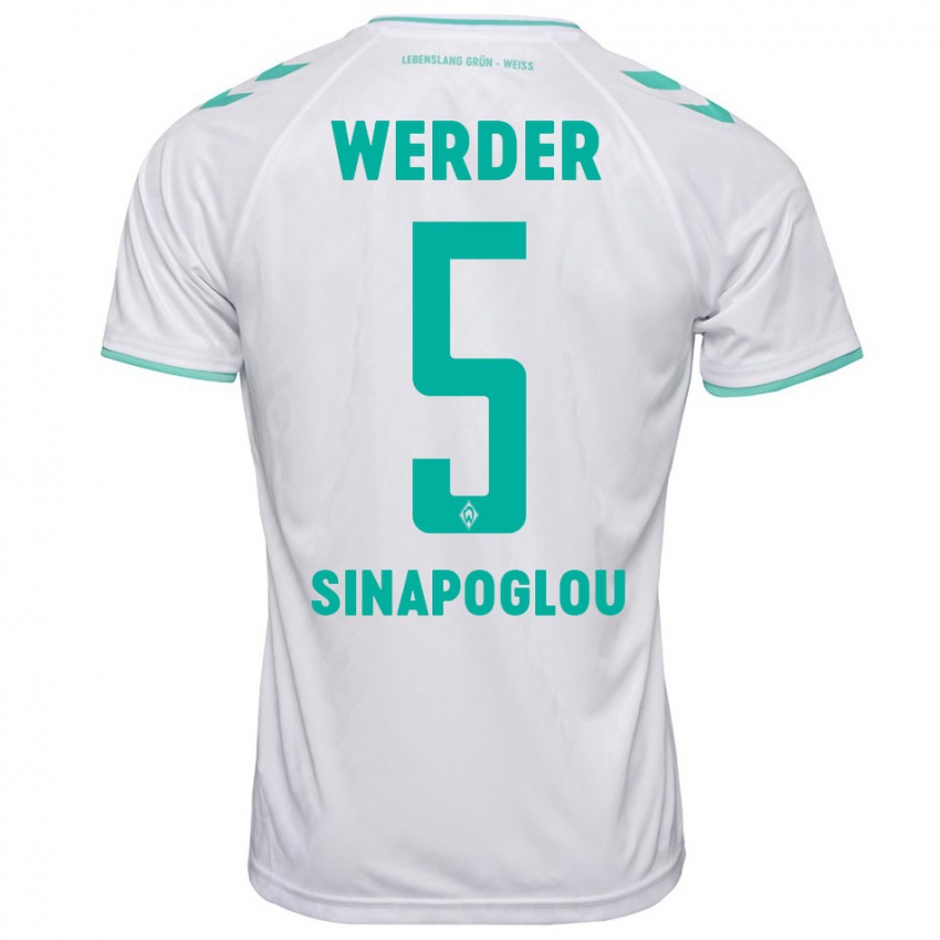 Mujer Camiseta Oguzcan Sinapoglou #5 Blanco 2ª Equipación 2023/24 La Camisa