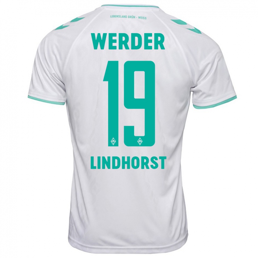 Mujer Camiseta Jerrit Lindhorst #19 Blanco 2ª Equipación 2023/24 La Camisa