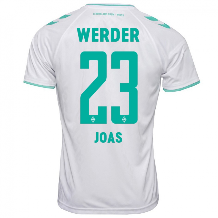 Mujer Camiseta Julius Joas #23 Blanco 2ª Equipación 2023/24 La Camisa