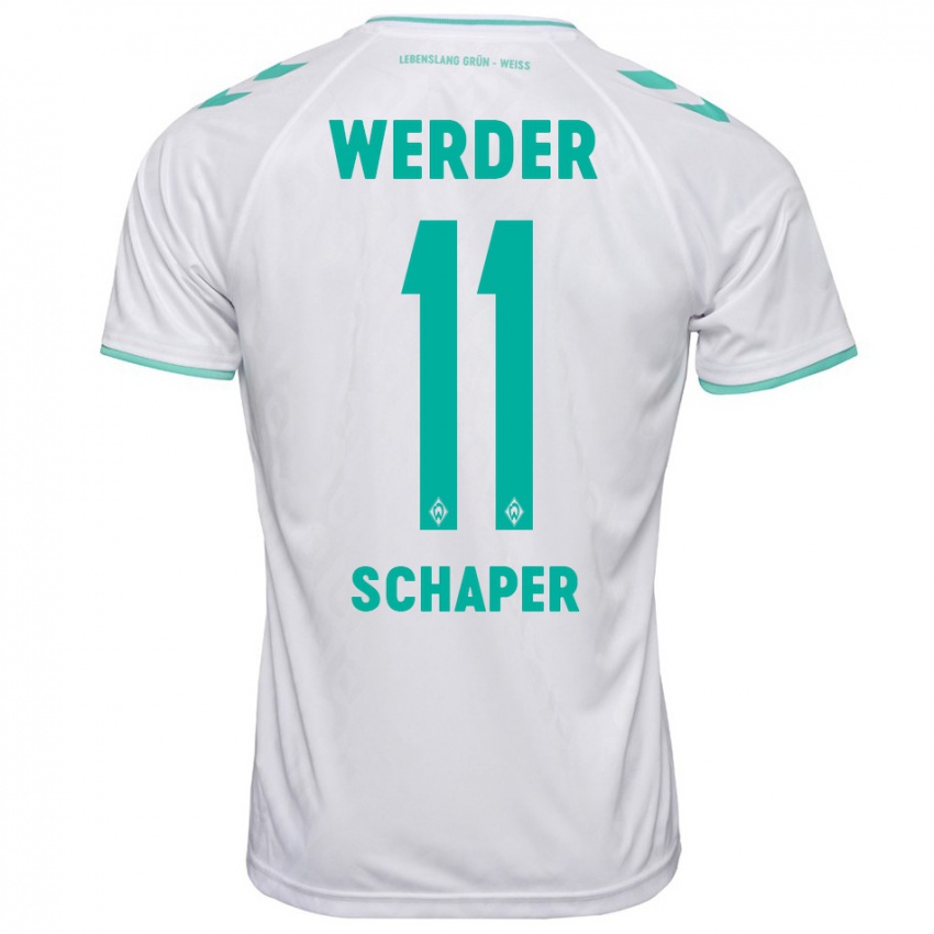 Mujer Camiseta Wilken Schaper #11 Blanco 2ª Equipación 2023/24 La Camisa