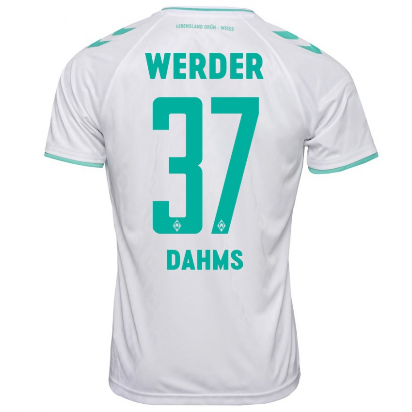 Mujer Camiseta Lena Dahms #37 Blanco 2ª Equipación 2023/24 La Camisa