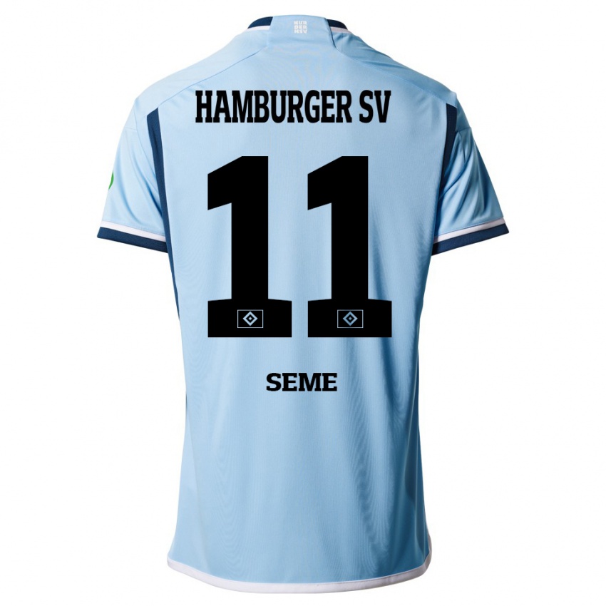 Mujer Camiseta Anna-Katharina Seme #11 Azul 2ª Equipación 2023/24 La Camisa