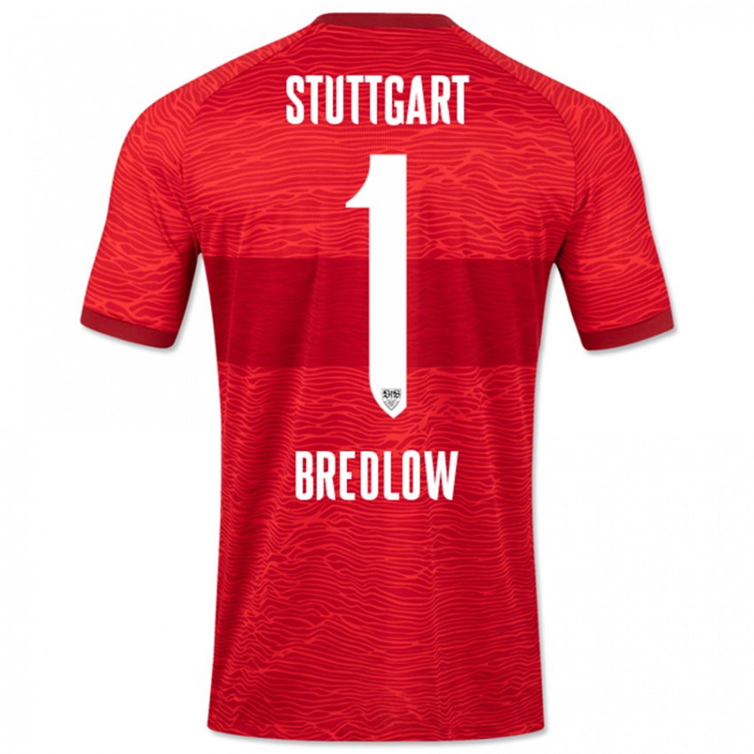 Mujer Camiseta Fabian Bredlow #1 Rojo 2ª Equipación 2023/24 La Camisa