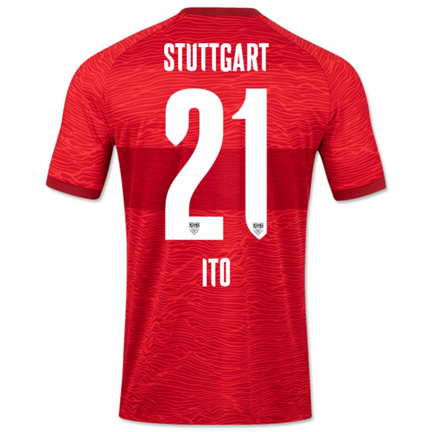 Mujer Camiseta Hiroki Ito #21 Rojo 2ª Equipación 2023/24 La Camisa