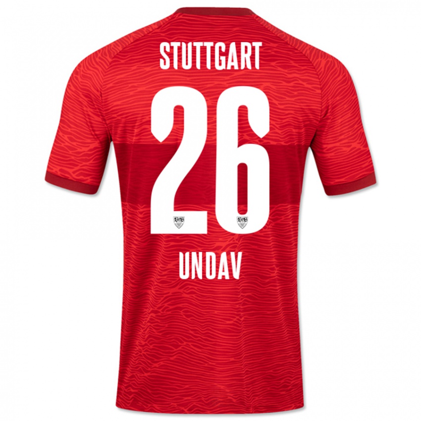 Mujer Camiseta Deniz Undav #26 Rojo 2ª Equipación 2023/24 La Camisa