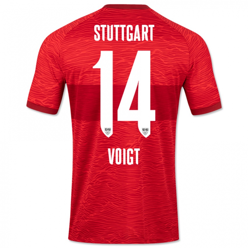 Mujer Camiseta Max Voigt #14 Rojo 2ª Equipación 2023/24 La Camisa