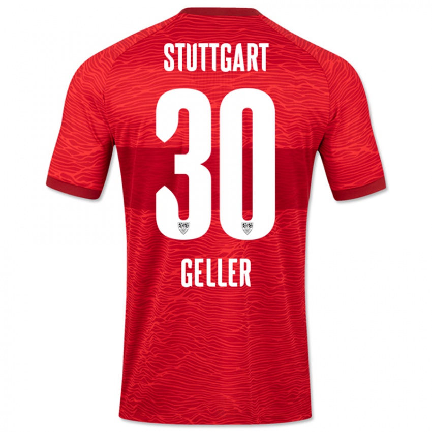 Mujer Camiseta Robert Geller #30 Rojo 2ª Equipación 2023/24 La Camisa