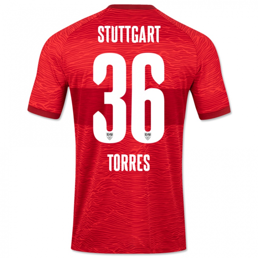 Mujer Camiseta Yohann Torres #36 Rojo 2ª Equipación 2023/24 La Camisa