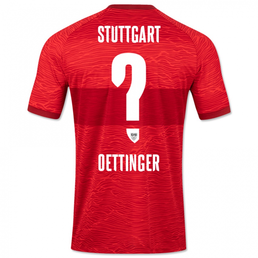 Mujer Camiseta Jannik Oettinger #0 Rojo 2ª Equipación 2023/24 La Camisa