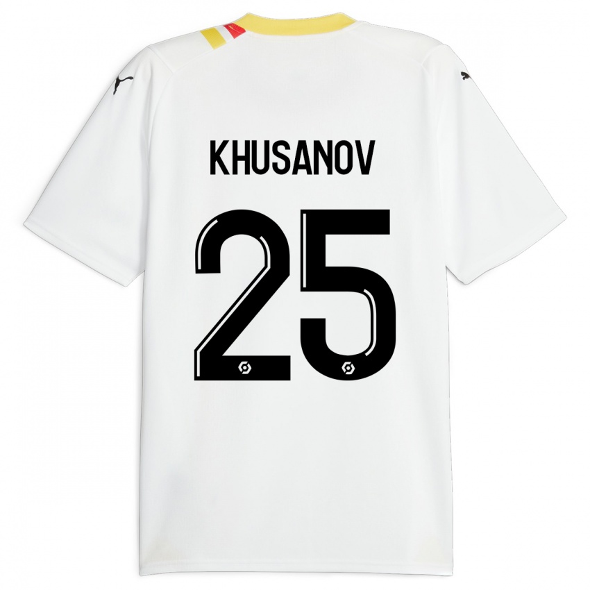 Mujer Camiseta Abdukodir Khusanov #25 Negro 2ª Equipación 2023/24 La Camisa