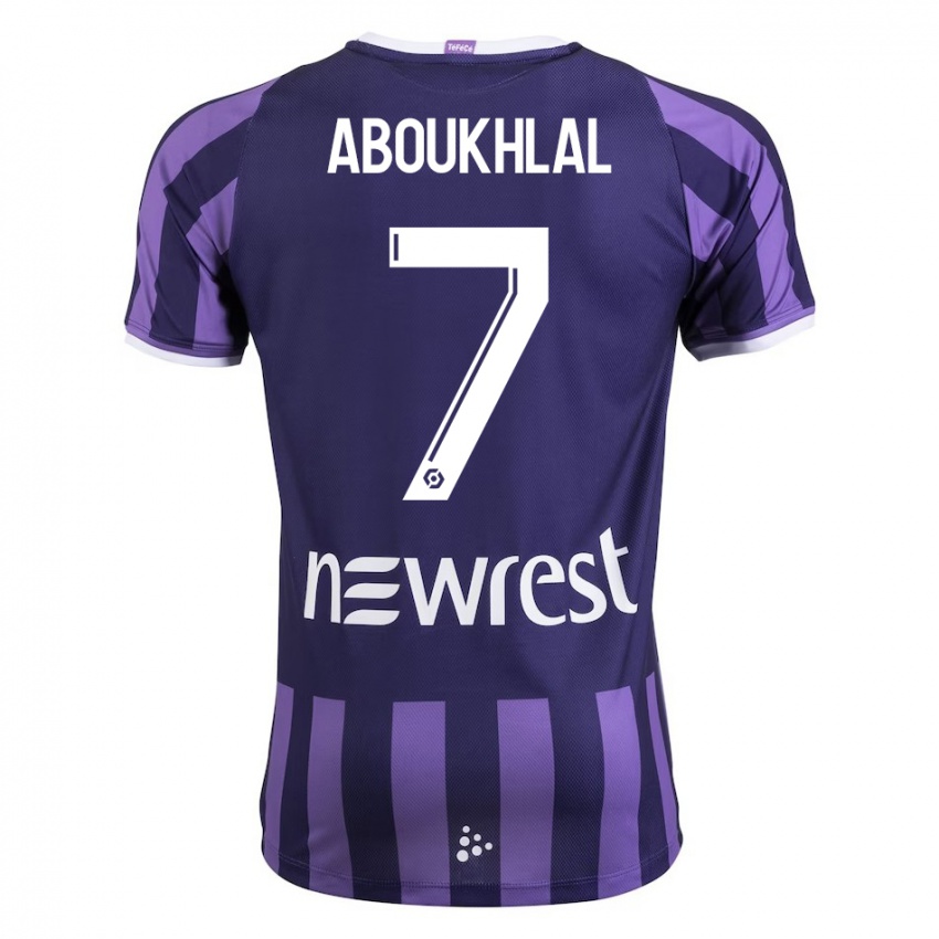 Mujer Camiseta Zakaria Aboukhlal #7 Morado 2ª Equipación 2023/24 La Camisa