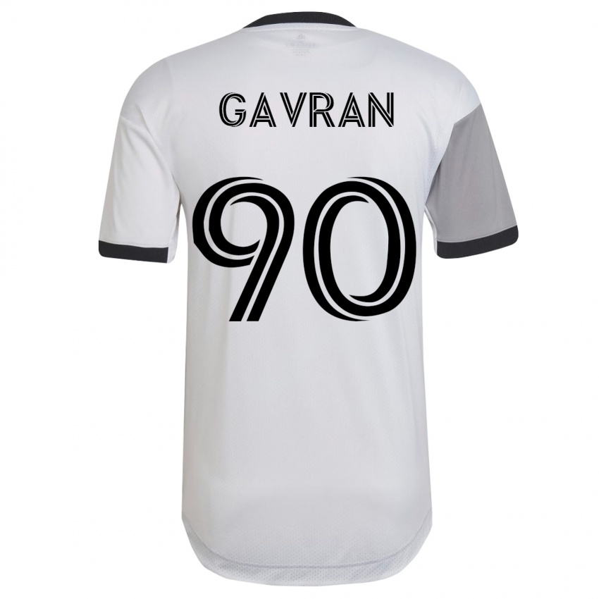 Mujer Camiseta Luka Gavran #90 Blanco 2ª Equipación 2023/24 La Camisa